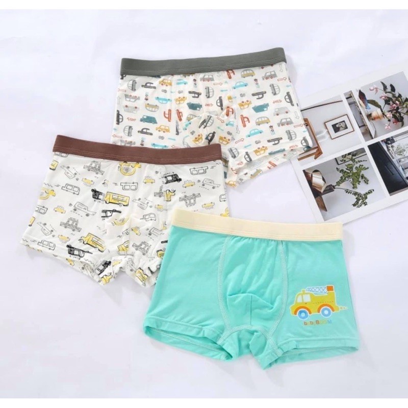 ❤️HÌNH THẬT SHOP CHỤP❤️ Set 3 quần lót boxer dạng đùi 100% cotton 2 chiều hàn quốc cho bé trai mẫu MRPDPD