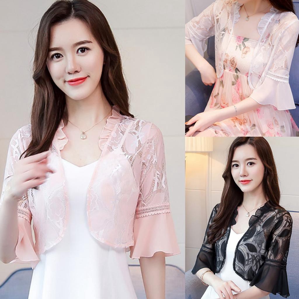 Áo khoác cardigan ren ngắn