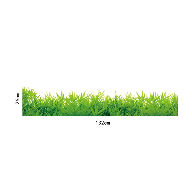Decal trang trí chân tường cỏ xanh lá