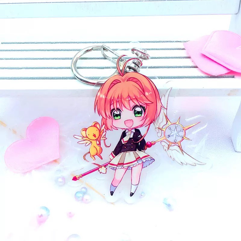 Móc khóa Sakura Thủ lĩnh thẻ bài dễ thương in hình anime chibi │ Nhựa mica trong suốt │ Xem thêm ở phần MÔ TẢ SẢN PHẨM