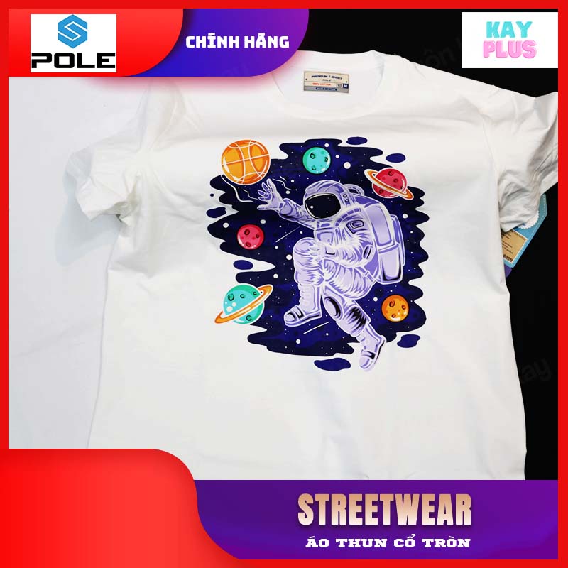 Áo thun Nam &amp; Nữ cổ tròn Pole - Phi hành gia 01