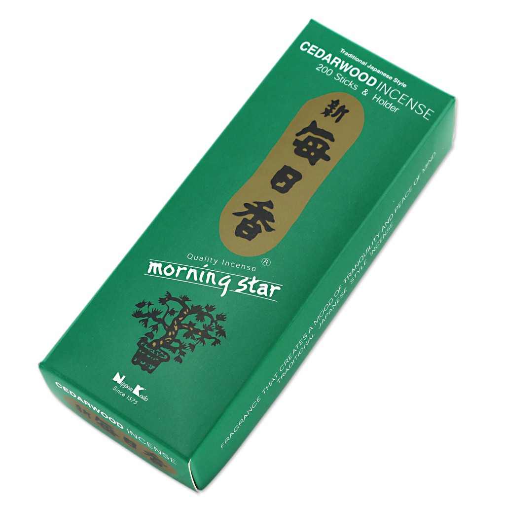 Nhang thơm Morning Star Cedarwood gỗ tuyết tùng 200 que, Thanh hương Nhật Bản thư giãn Nippon Kodo