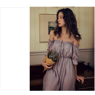 Váy tím maxi thun lạnh