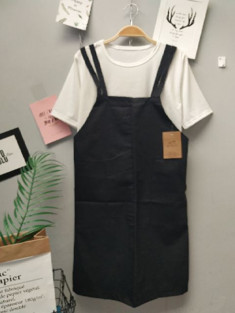 Đầm Yếm KaKi 2 Dây Có Túi ( Kèm Ảnh Thật Tự Chụp ) | BigBuy360 - bigbuy360.vn