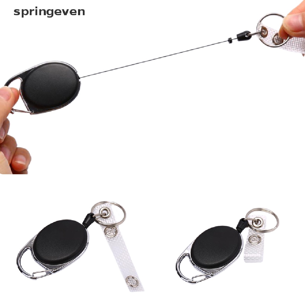 1 Dây Móc Khóa Đen Dài 60cm Có Thể Thu Gọn Dùng Giữ Thẻ ID Tiện Dụng Giá Đỡ