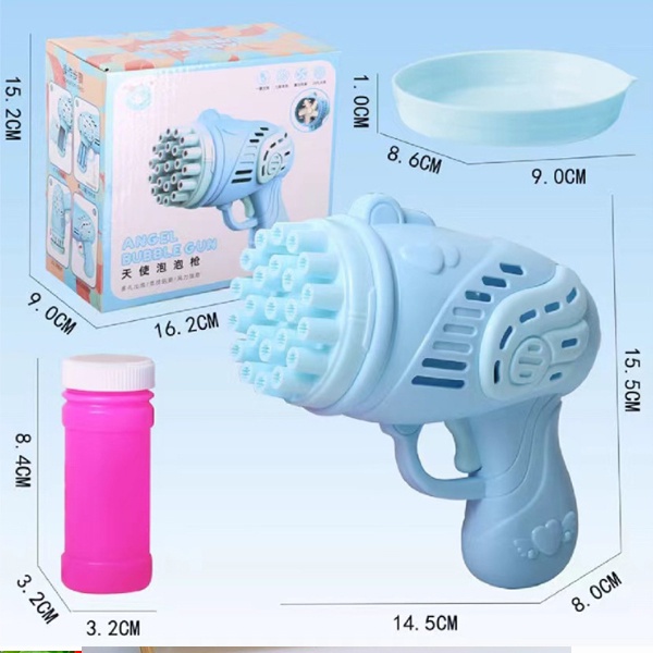 Súng bắn bong bóng xà phòng đồ chơi Dinobaby cho bé thiết kế 23 nòng tặng kèm dung dịch pha bong bóng