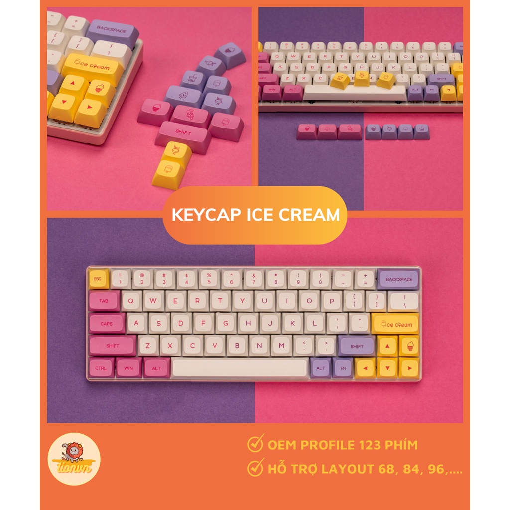 Keycap Dành Cho Bàn Phím Cơ PBT Thick CHERRY XDA OEM SA In Dyesub | Lionvn