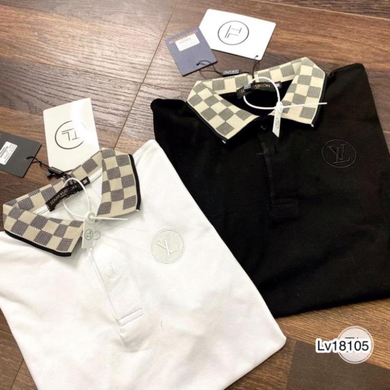[Sẵn Hàng] Áo Polo LV Cổ Caro, Tay Viền Trắng Cho Nam - Áo Polo LV Nam Siêu Đẹp