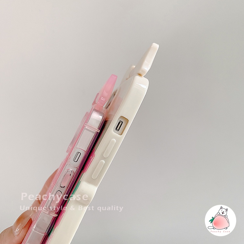 Ốp Điện Thoại TPU Dẻo Họa Tiết Hoa Tulip Hồng Kèm Vòng Tay &amp; Dây Đeo Chống Rơi Cho iPhone 13 12 Pro Max 11 Xr Xs Max X