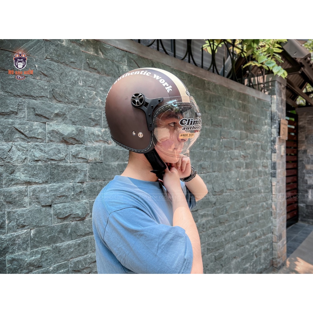 Mũ Bảo Hiểm 3/4 Cao Cấp CLIMBORDER [CHÍNH HÃNG] – Tiêu Chuẩn Nhật Bản (Hàng Xuất Khẩu)