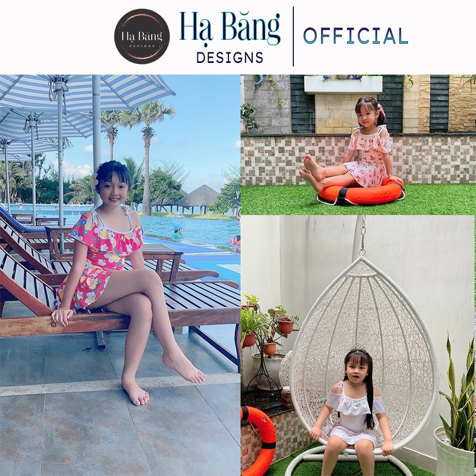 Đồ bơi bé gái mẫu vai rớt Hạ Băng Designs 5-12 tuổi 20-40kg