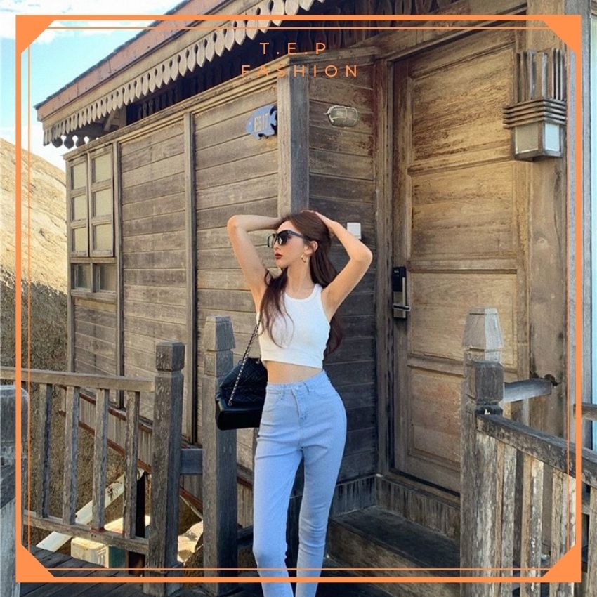 Áo Ba Lỗ Crotop Dáng Ôm - Áo Ba Lỗ Trơn Croptop Tep Fashion - ABL001