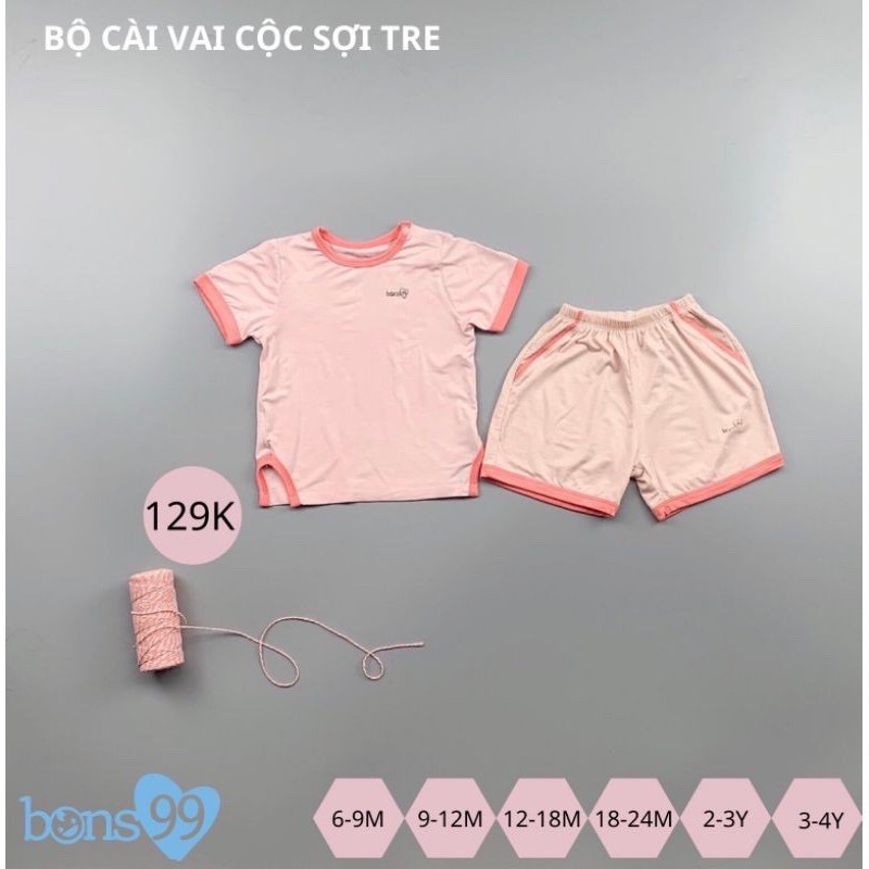 Bộ cộc bamboo cài vai cho bé Bons99 (BB001)