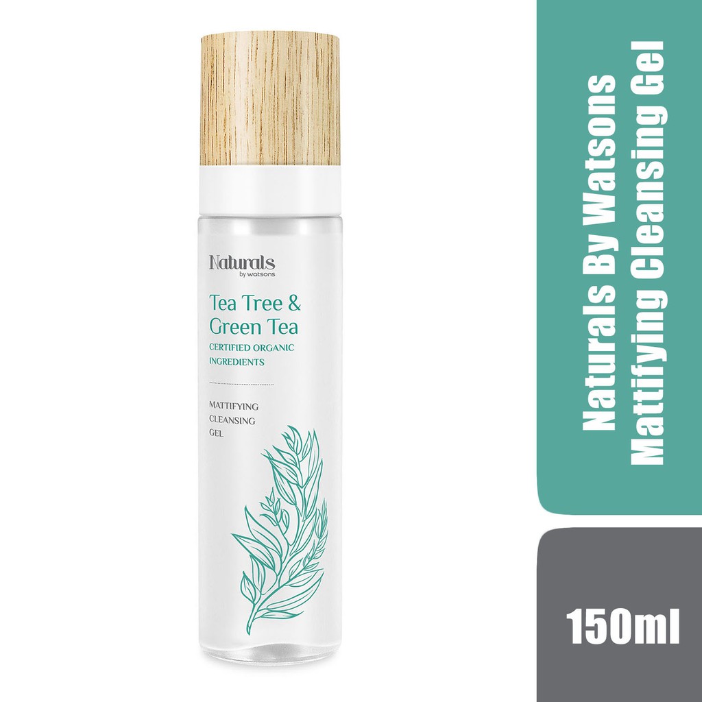 Gel Làm Sạch Da Mặt Naturals By Watsons Tea Tree & Green Tea Mattifying Cleansing Bọt Sạch Sâu 150ml