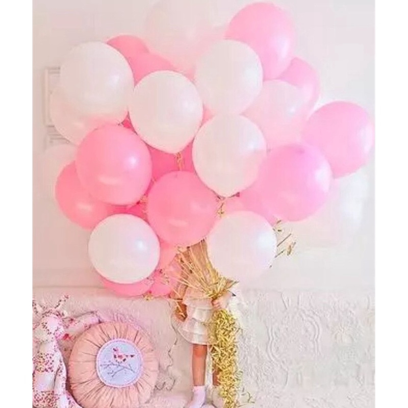 Set 30 bong bóng latex dày trong suốt màu macaron trang trí tiệc sinh nhật