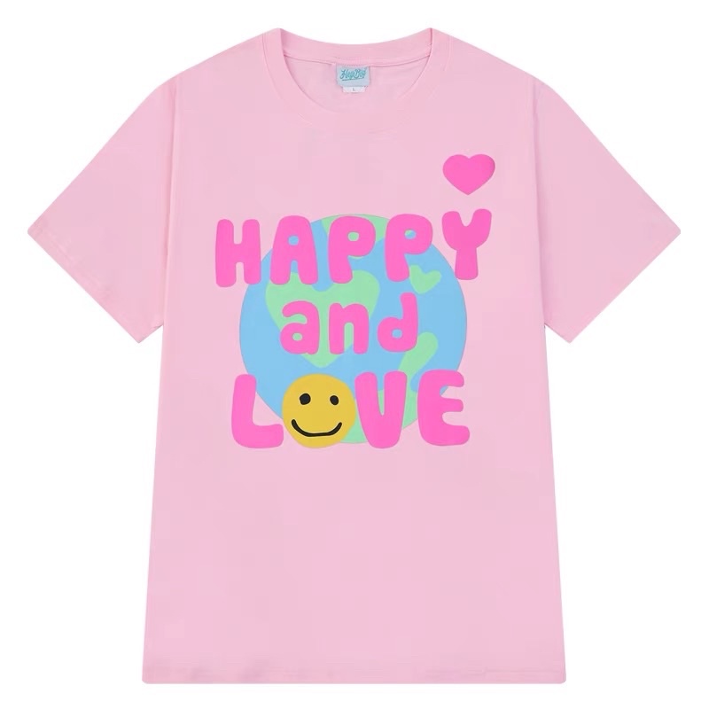 Áo nelly cộc tay hồng HAPPY AND LOVE