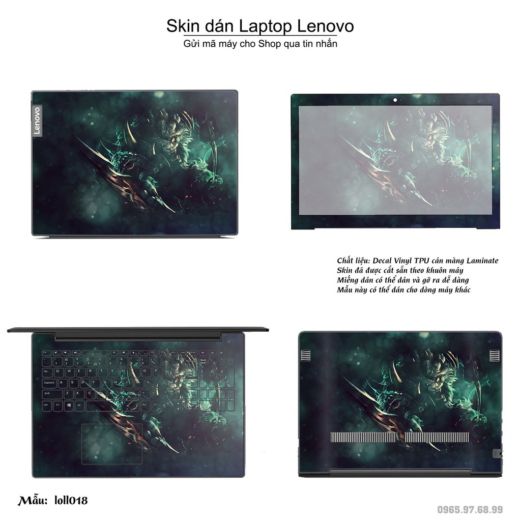 Skin dán Laptop Lenovo in hình Liên Minh Huyền Thoại nhiều mẫu 2 (inbox mã máy cho Shop)