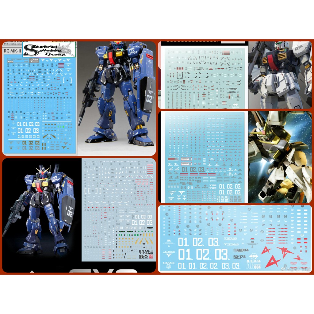 Decal nước dán mô hình Gundam MKII RX178 Mk-II AEUG / Titans PG MG RG HG