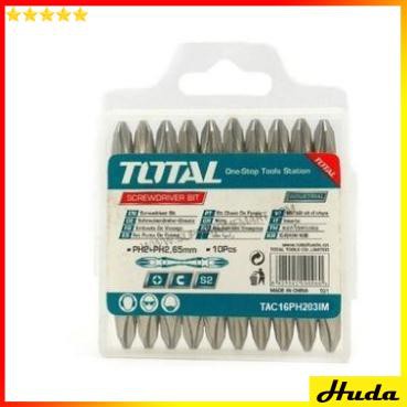 BỘ 10 MŨI SIẾT VÍT 2 ĐẦU PH2+PH2 45 mm TOTAL TAC16PH203IM POI