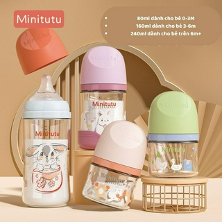  Bình Sữa MINITUTU Núm Mềm Như Ti Mẹ Mẫu Mới 2023 