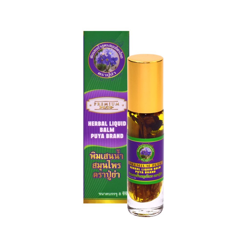 Dầu Nóng Thảo Dược OTOP Thailand - Dầu lăn 19 Vị Thảo Dược Herbal Liquid Balm Puya Brand Thái Lan 8mL