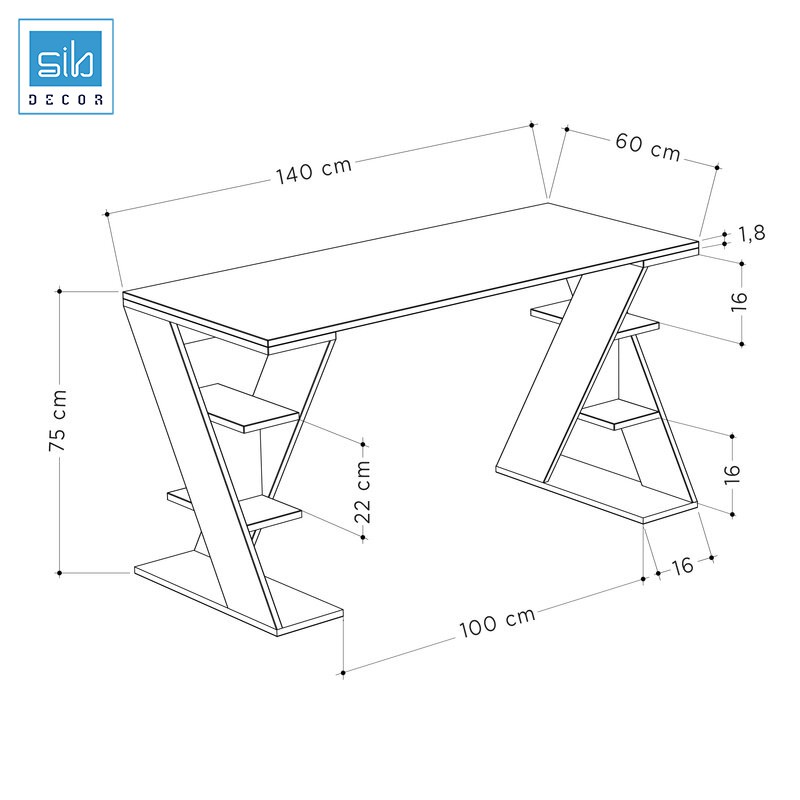 Bàn Làm Việc, Bàn Học Sinh SIB Decor Với Thiết Kế Hiện Đại và 2 Chân Bàn Chữ X Cách Điệu Sáng Tạo | BigBuy360 - bigbuy360.vn