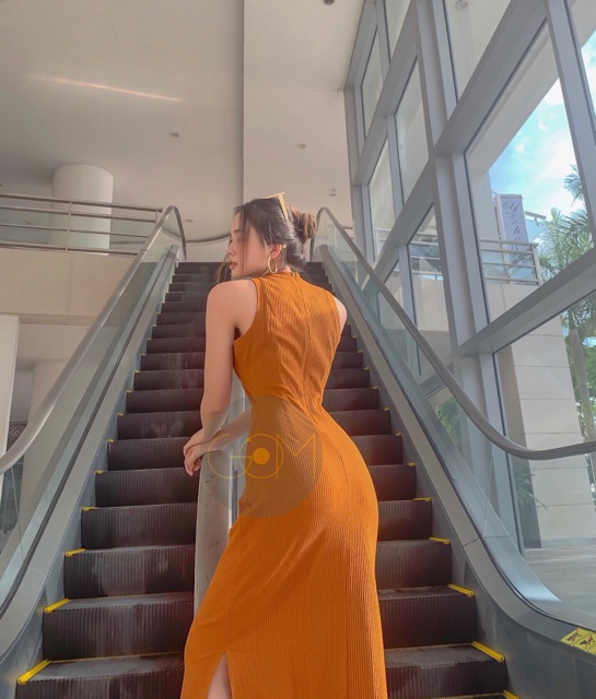 Đầm body thun gân dài (ảnh thật shop chụp) | BigBuy360 - bigbuy360.vn