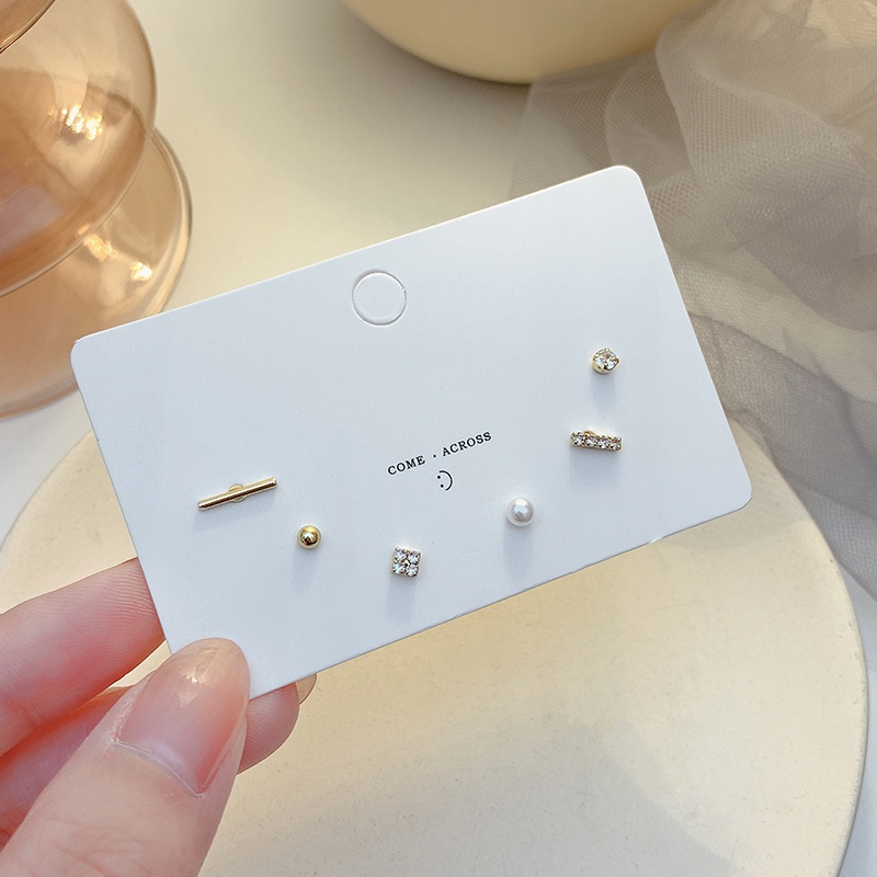 Set 3 khuyên tai mạ bạc thiết kế đơn giản