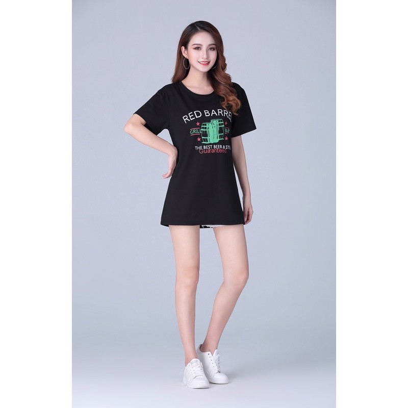 áo thun big size màu đen in chữ rè phong cách bụi size 90-120kg