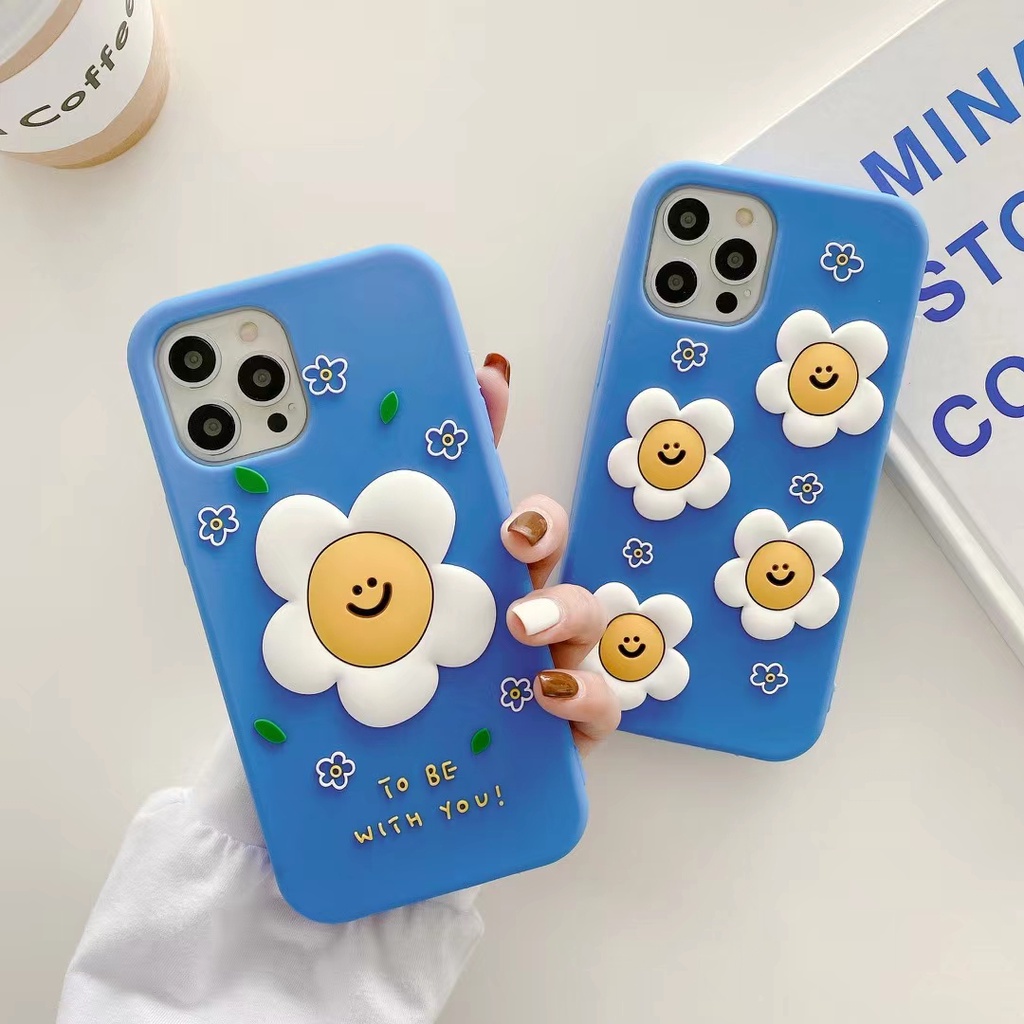Ốp Điện Thoại Silicon Mềm Họa Tiết Hoa Hướng Dương Mặt Cười Cho Iphone 14pro max 13 12 11 pro max xs max xr x 7 8 plus