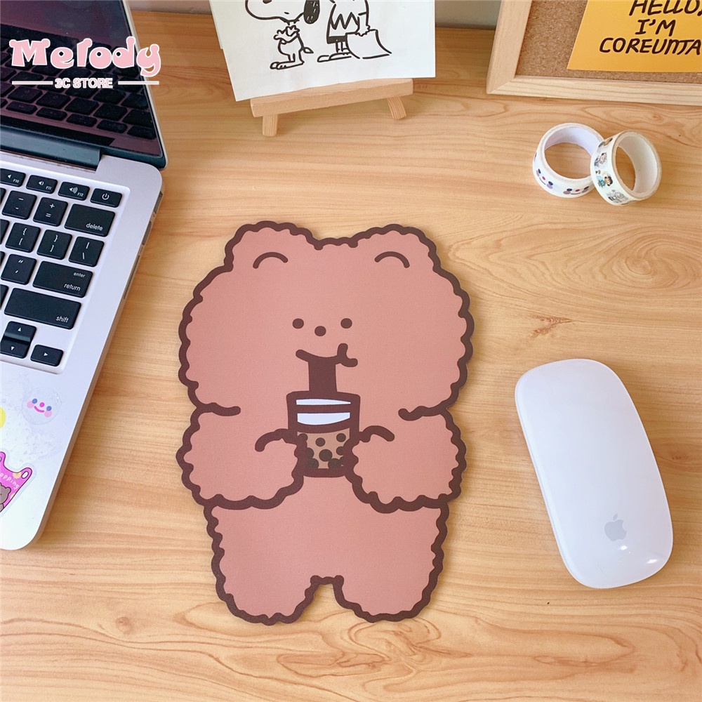 Tấm Lót Chuột Chơi Game Màu Trơn Hình Gấu Dễ Thương Màu Sắc