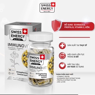 Viên Nang Tăng Cường Đề Kháng Và Miễn Dịch Swiss Energy Immunovit (Hộp 30 Viên)