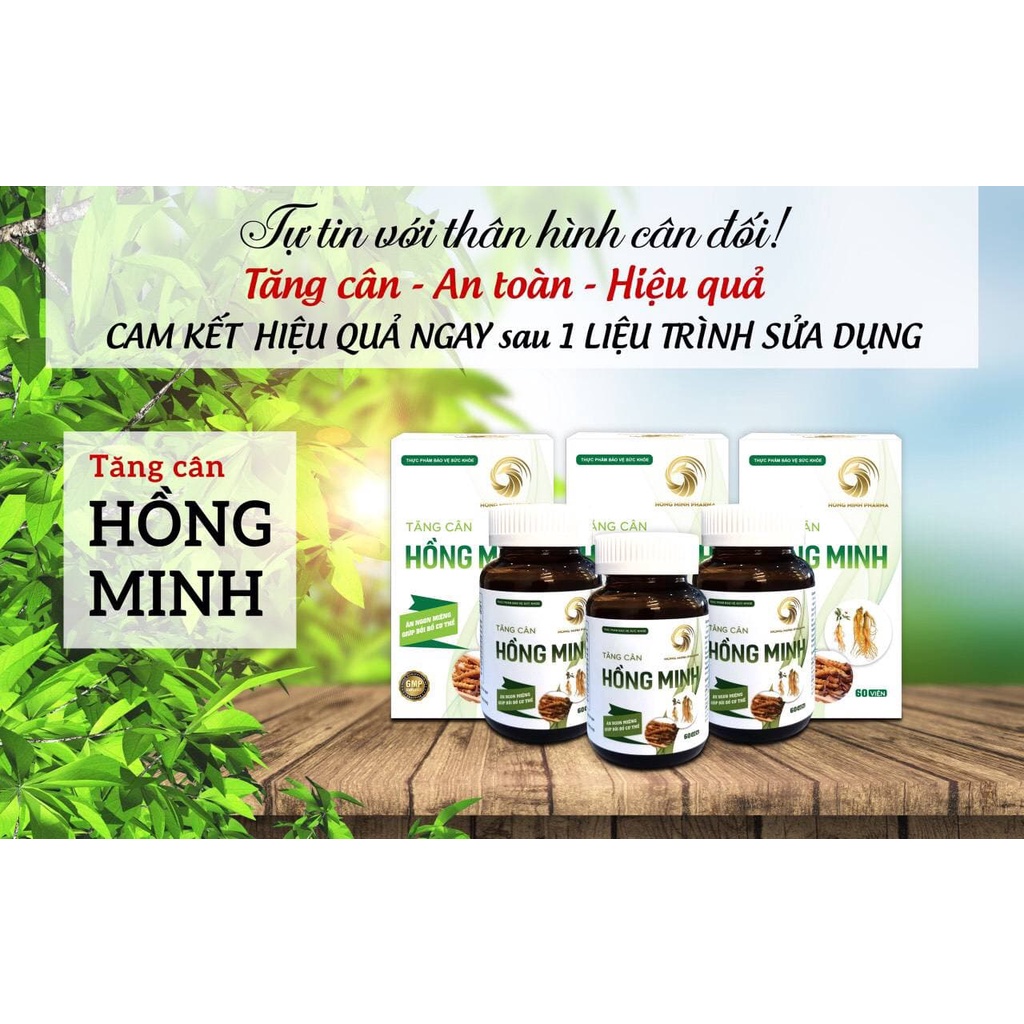 Tăng Cân Hồng Minh Chính Hãng - Viên Tăng Cân Bất Chấp Cơ Địa Gầy Lâu Năm, An Toàn Giúp Ngủ Ngon Ăn Ngon - Lý Gia Store