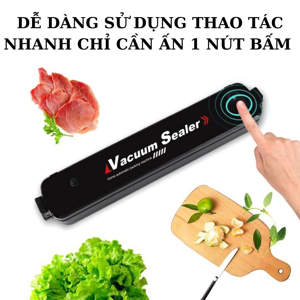 Máy Hút Chân Không Thực Phẩm Kèm Hàn Miệng Túi Vacuum Sealer Mẹ Gạo( TẶNG 10 túi hút )