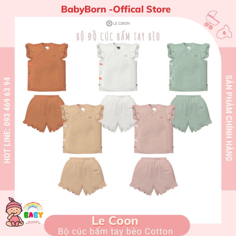 Bộ cúc bấm lệch tay bèo Le coon organic cotton mềm mát mùa hè LC0871