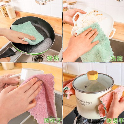 [RẺ VÔ ĐỊCH] Set 3 Khăn lau đa năng bếp, bát đĩa, cốc chén thấm nước chống dính dầu mỡ hai mặt loại to 15x26cm - KL01