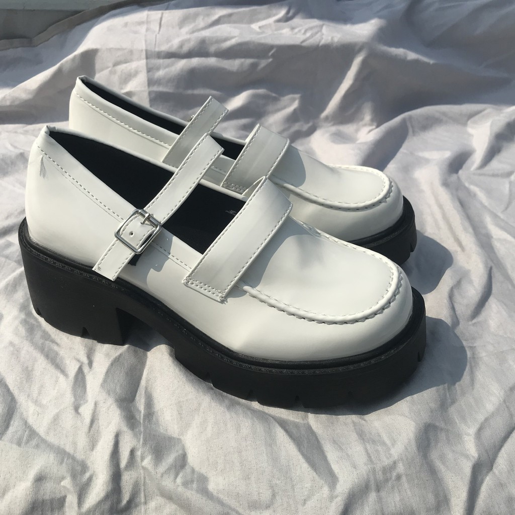 (FREESHIP-SẴN MÀU TRẮNG SIZE 39) GIÀY DA MŨI TRÒN ĐẾ CAO - GIÀY OXFORD NỮ 2021 | BigBuy360 - bigbuy360.vn