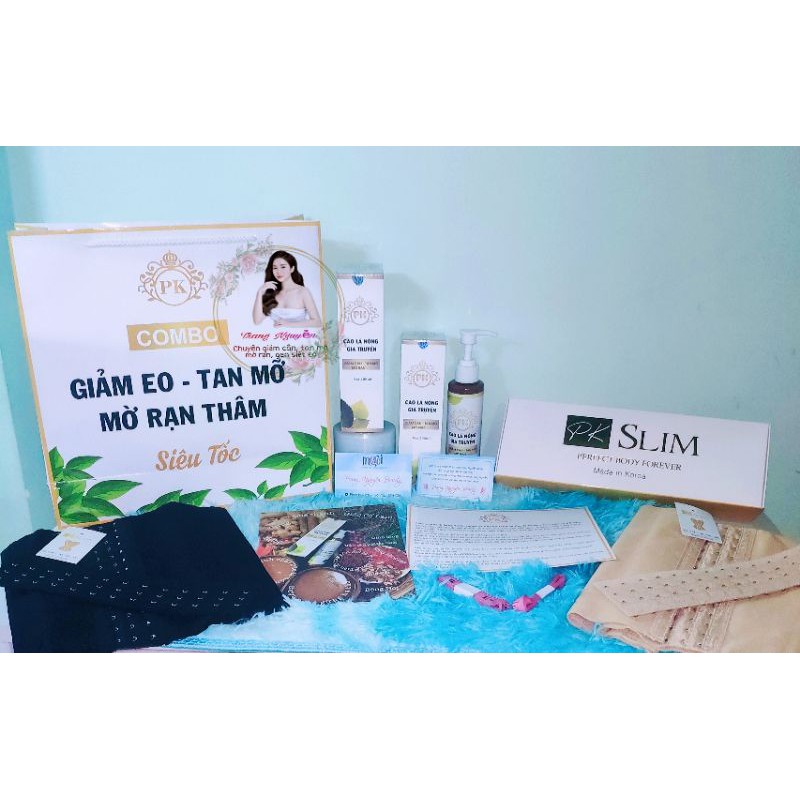 COMBO GIẢM MỠ BỤNG GEN SIẾT EO PK.SLIM - Cao lá nóng