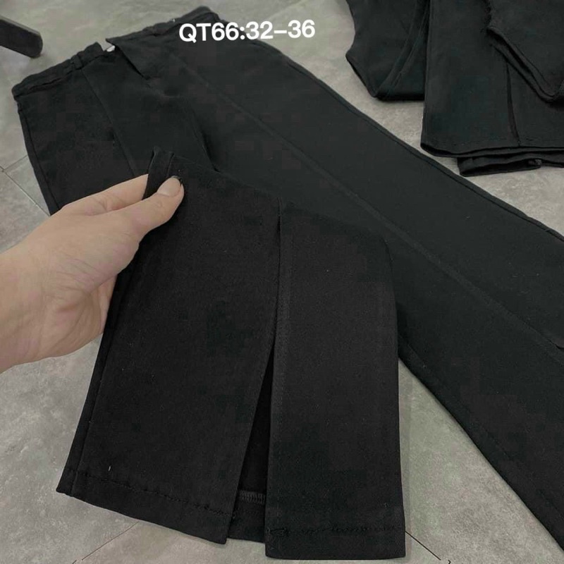 Quần tây nữ ống loe xẻ trước, công sở