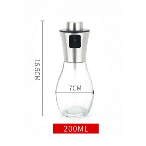 BÌNH XỊT DẦU THỦY TINH 200ml, nắp Inox