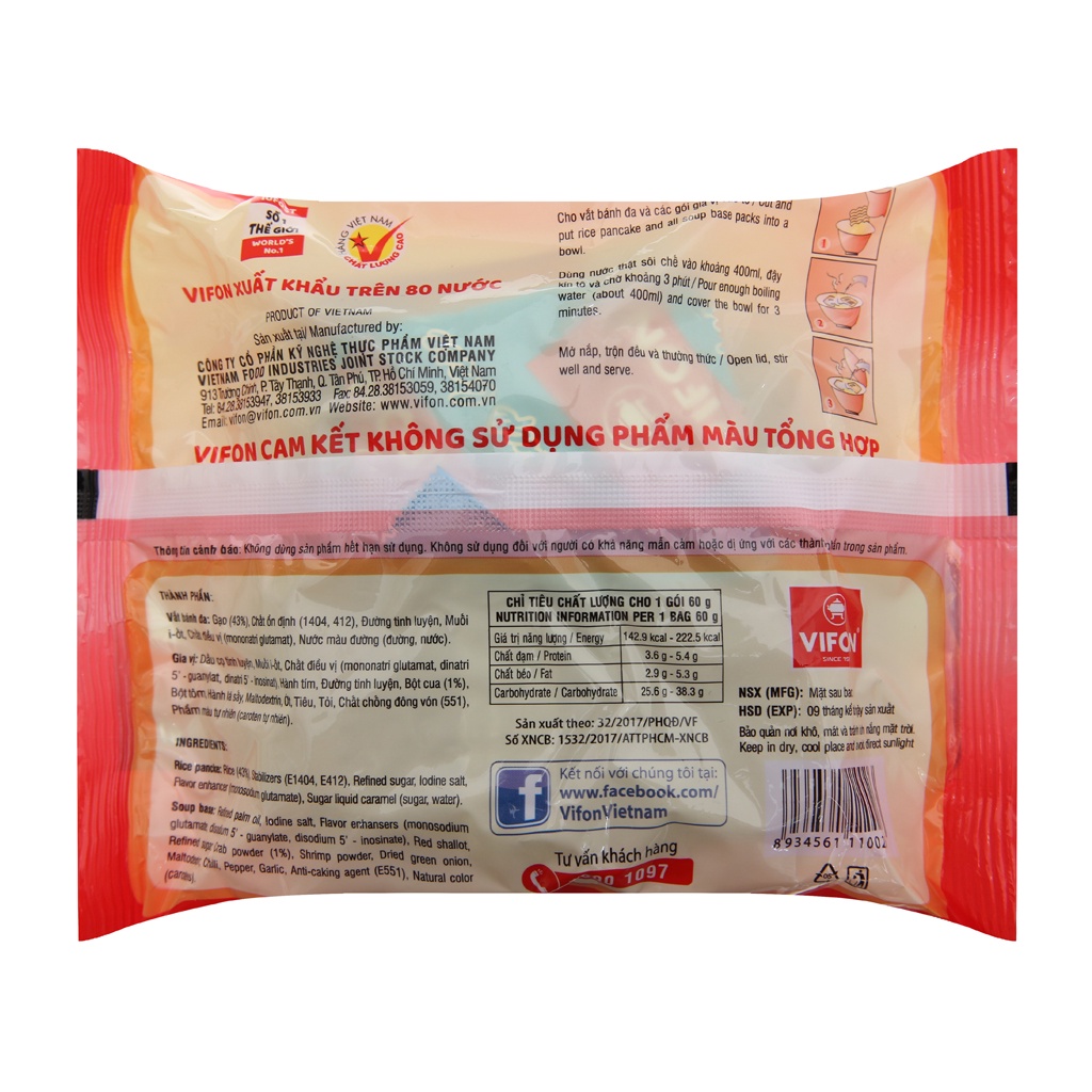 Thùng bánh đa cua VIFON - 30 gói/thùng | BigBuy360 - bigbuy360.vn