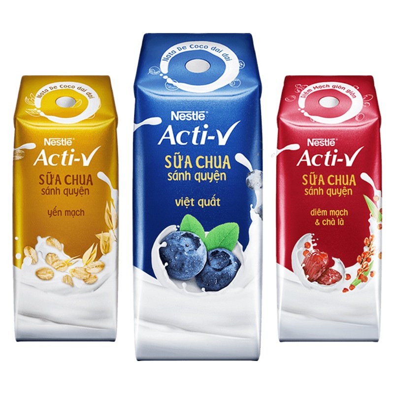 SỮA CHUA HỘP NESTLÉ ACTI-V 180ML 3 MÙI