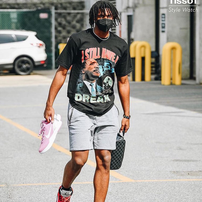 Áo Thun Cotton Tay Ngắn Cổ Tròn Dáng Rộng Phong Cách Bóng Rổ Mỹ Cá Tính