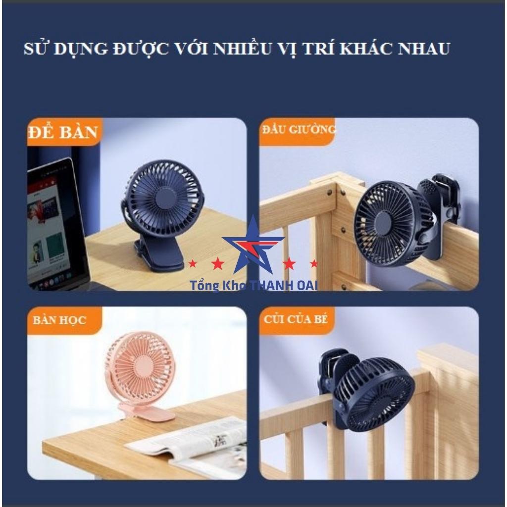 quạt mini cầm tay PHULV để bàn tích điện sạc usb chân đế đa năng MUL70