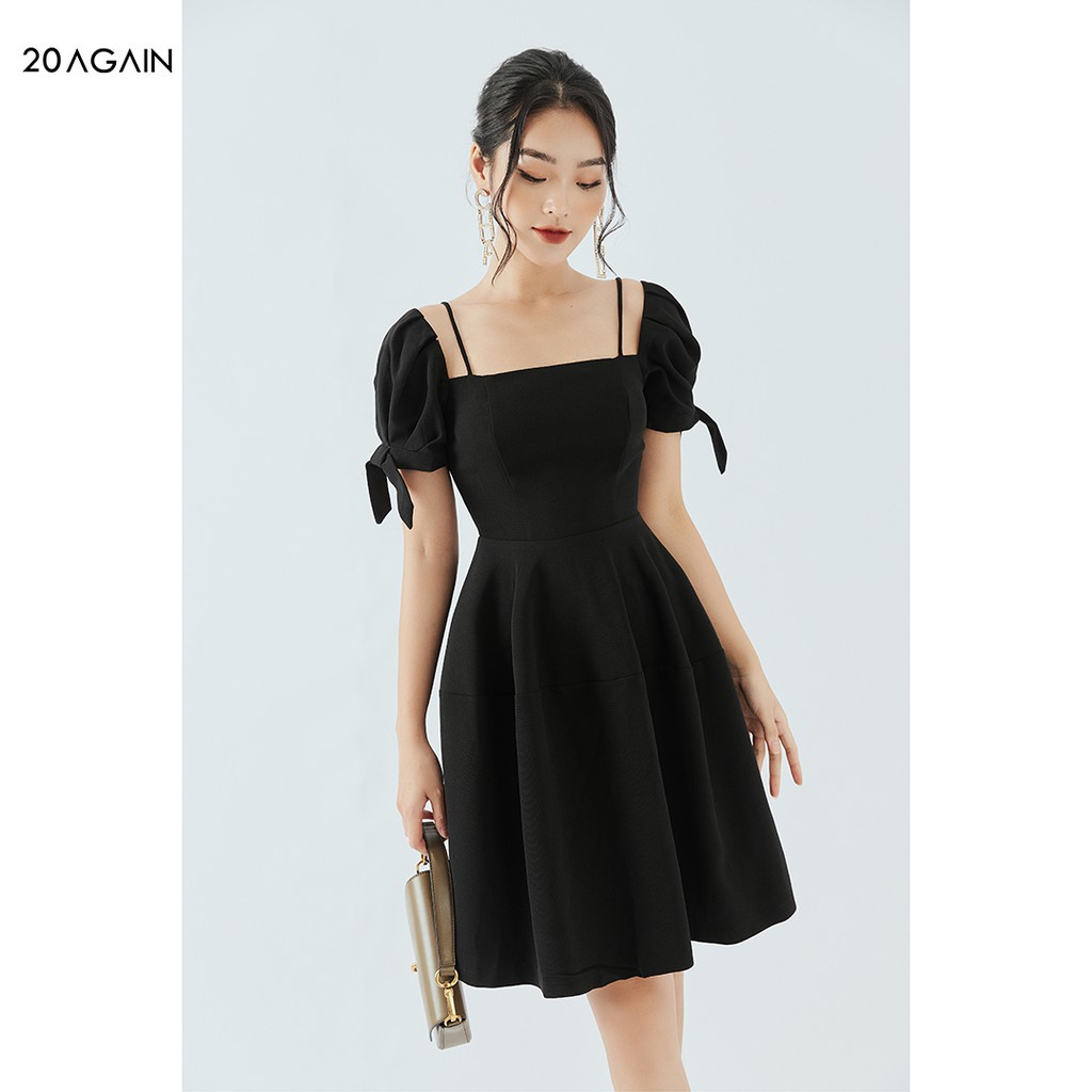 Váy xòe tay bồng 20AGAIN, thiết kế cổ vuông trẻ trung, chất liệu cao cấp DEA1685 | BigBuy360 - bigbuy360.vn