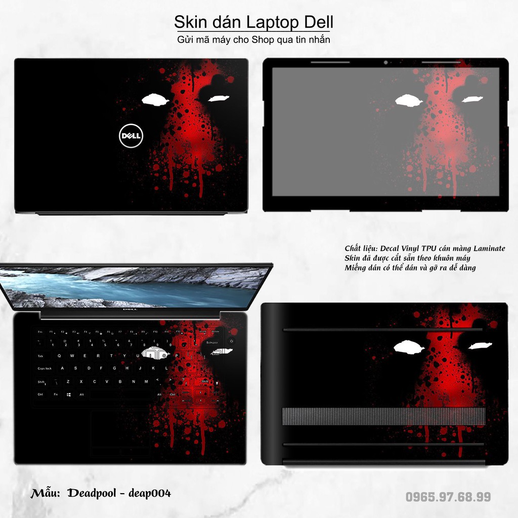 Skin dán Laptop Dell in hình Deadpool (inbox mã máy cho Shop)