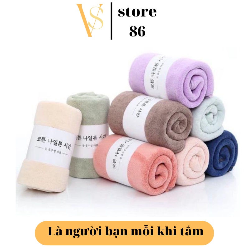 Lớn Khăn Tắm Lông Cừu Hàn Quốc Cao Cấp 70x140 cm Chất Bông Siêu Mềm Mịn Thấm Nước Cực Nhanh