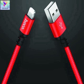 Cáp sạc ip ⚡ cáp lightning hoco x14 ⚡ dây dù 1m-2m chính hãng cho ip