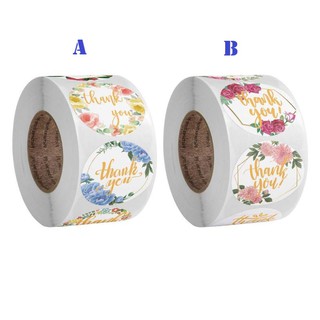 Cuộn 500 Sticker chữ Thank You đẹp với 4 thiết kế (đường kính nhãn dán 2,5cm)