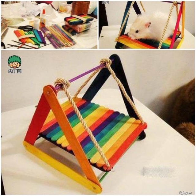 Bịch 50 que kem gỗ màu dài 11.5cm